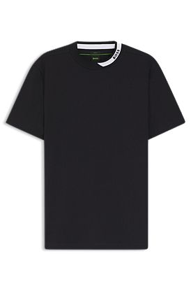 T-shirt in stretch cotton with a logo collar