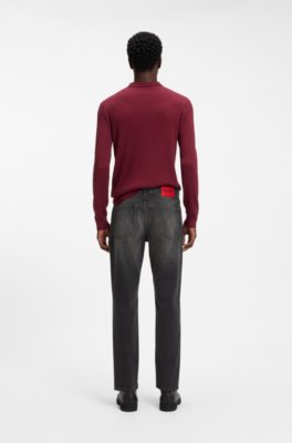 Hugo Stretch-cotton tapered-fit jeans with a logo label herr – bild 2