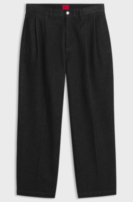 Relaxed-fit jeans in heavyweight black denim, Black