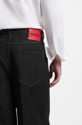 Relaxed-fit jeans in heavyweight black denim, Black