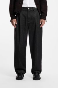 Relaxed-fit jeans in heavyweight black denim, Black