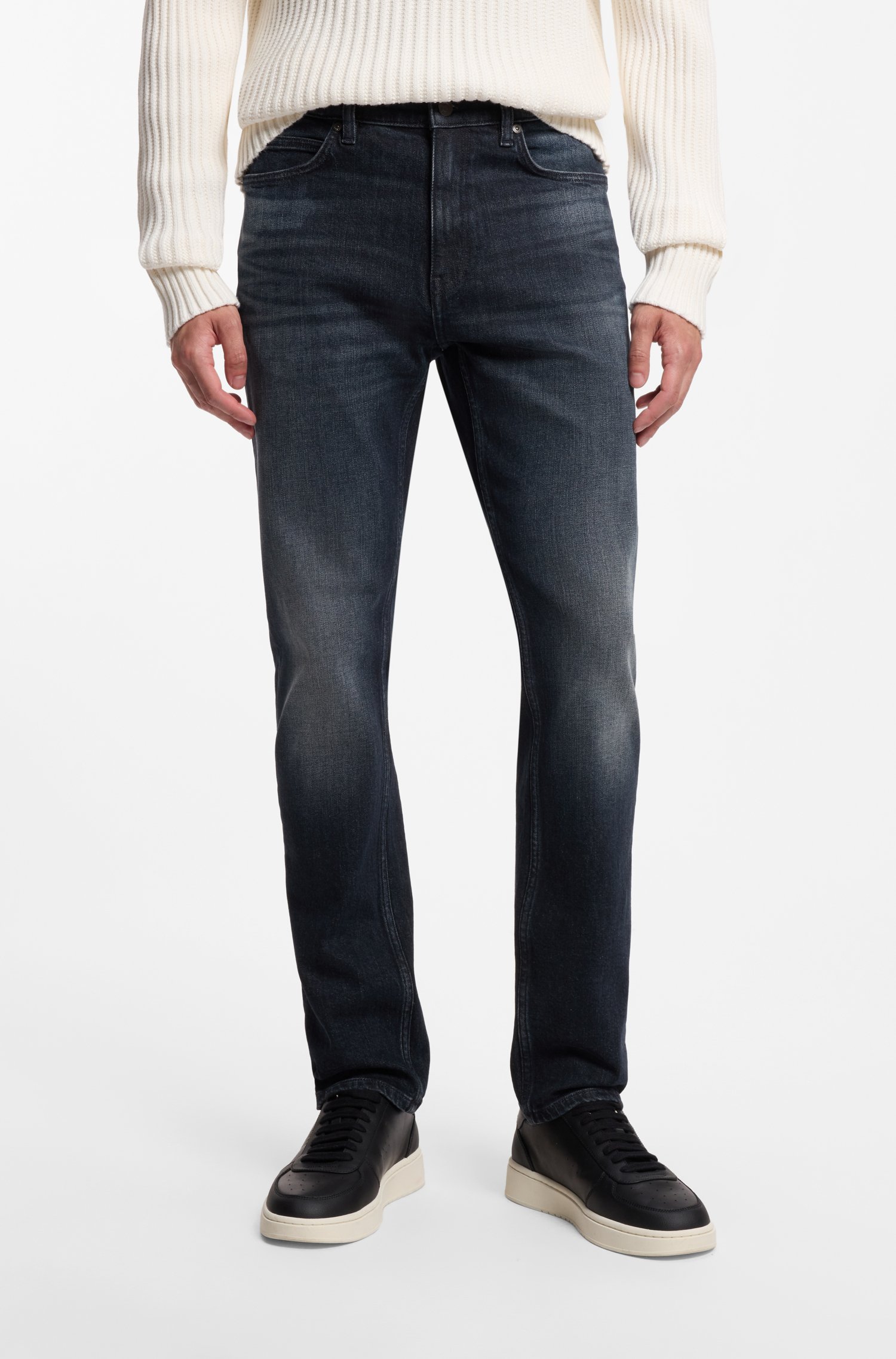 Hugo Slim-fit jeans in vintage-wash stretch denim herr