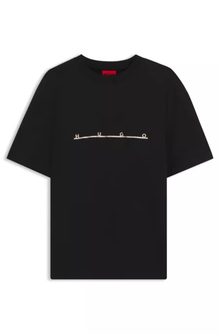 Relaxed-fit T-shirt with zigzag stitching detail