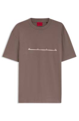 Hugo Relaxed-fit T-shirt with zigzag stitching detail herr – bild 4