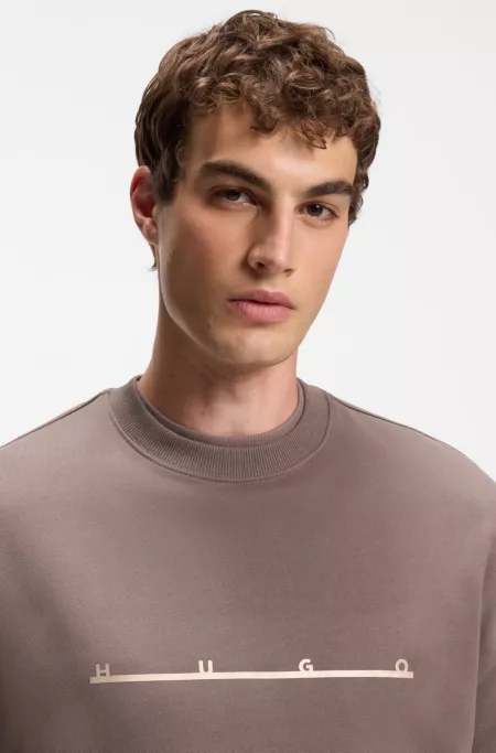 Cotton sweatshirt with spaced-out logo print