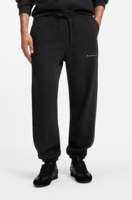 Relaxed-fit cotton trousers with streetwear logo