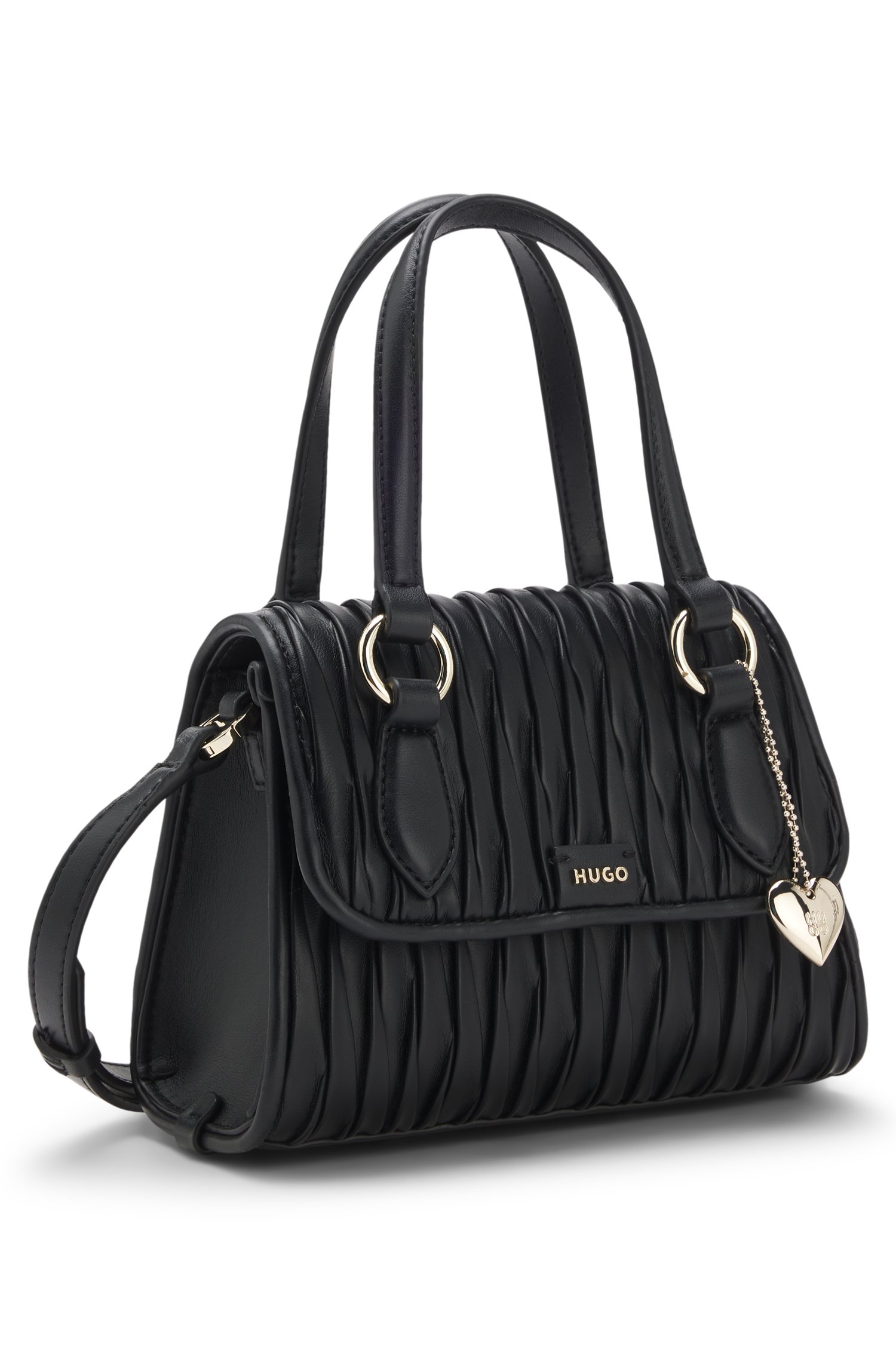 Hugo Faux-leather handbag with heart charm handväskor & axelremsväskor dam – bild 4
