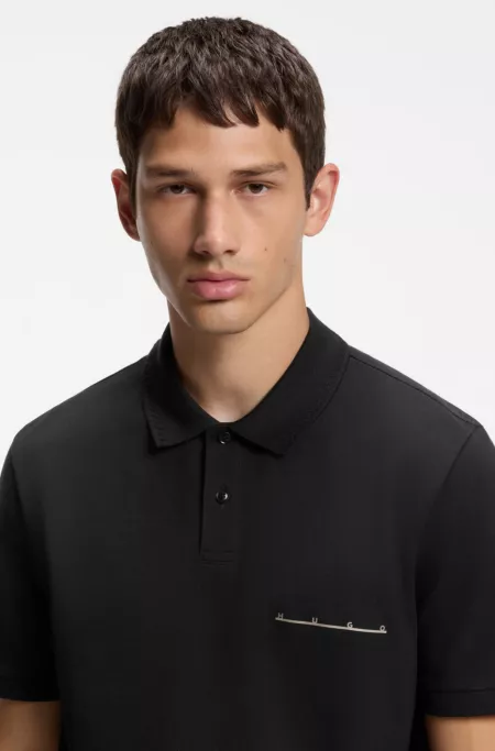 Polo shirt in cotton piqué with logo detail