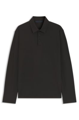 BOSS BY BECKHAM polo shirt in cotton and silk, Black