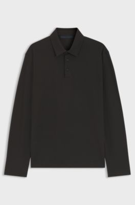 BOSS BY BECKHAM polo shirt in cotton and silk, Black