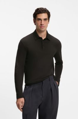 BOSS BY BECKHAM polo shirt in cotton and silk, Black