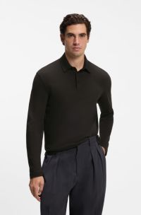 BOSS BY BECKHAM Poloshirt aus Baumwoll-Mix mit Seide, Schwarz