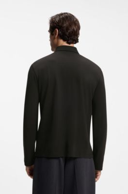 BOSS BY BECKHAM polo shirt in cotton and silk, Black