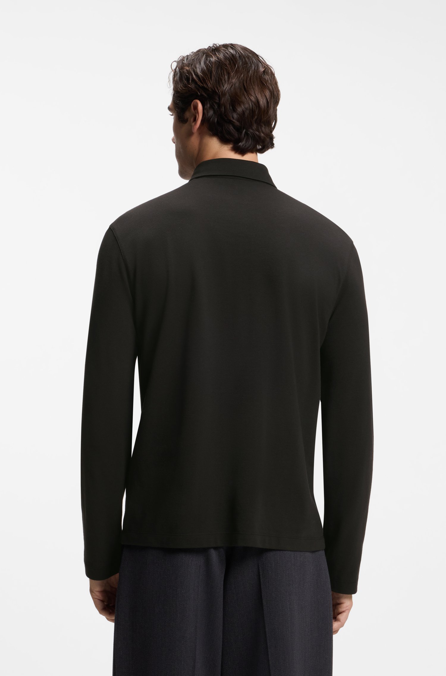 Boss BY BECKHAM polo shirt in cotton and silk pikéer herr – bild 3