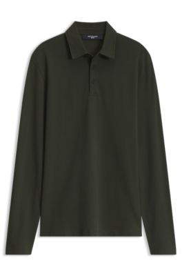 BOSS BY BECKHAM polo shirt in cotton and silk, Dark Green