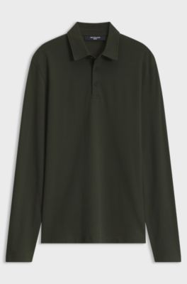 BOSS BY BECKHAM polo shirt in cotton and silk, Dark Green