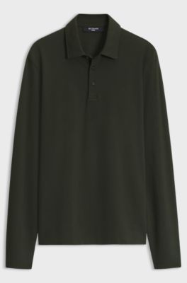 BOSS BY BECKHAM polo shirt in cotton and silk, Dark Green