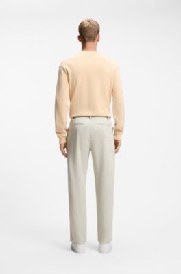 Chino in misto cotone con pince e tasca applicata, Beige chiaro
