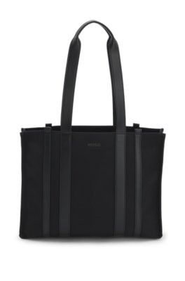 Tote bag with gold hardware and printed logo