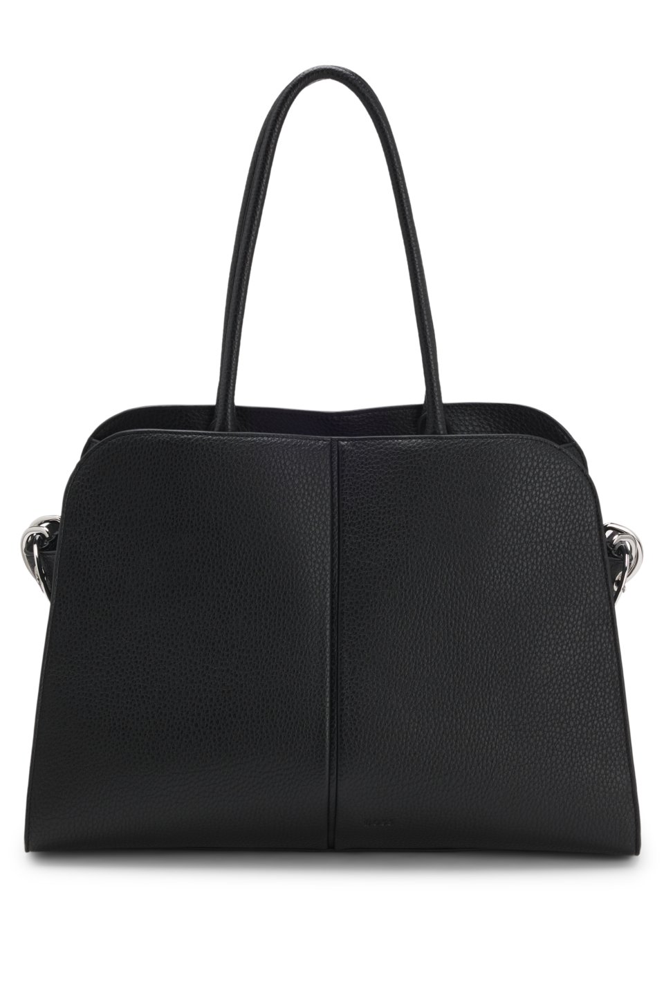 Faux-leather tote bag with embossed logo