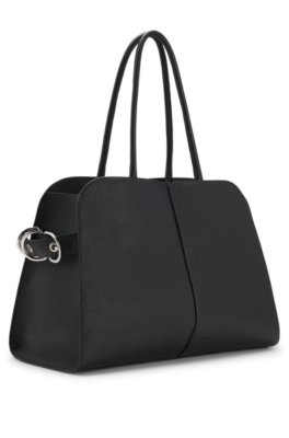 Faux-leather tote bag with embossed logo 4