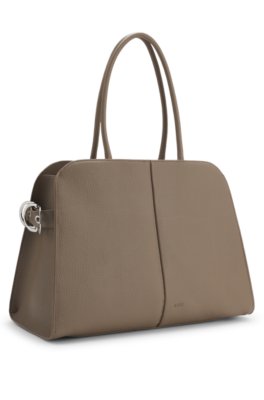 Faux-leather tote bag with embossed logo 4