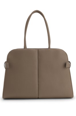 Faux-leather tote bag with embossed logo 3