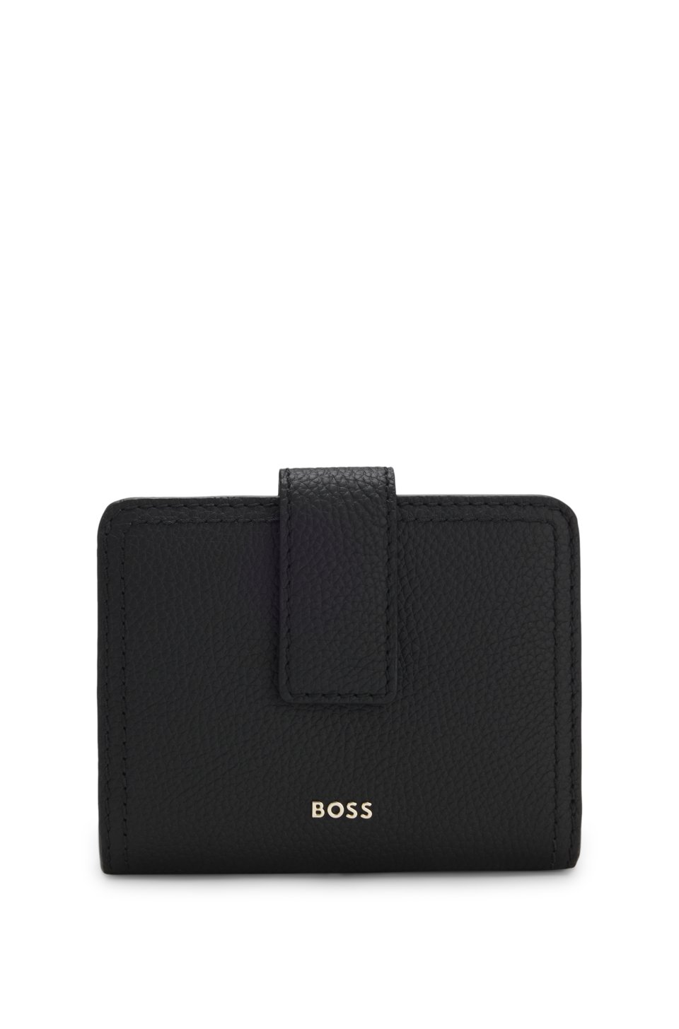 Leather wallet with logo lettering