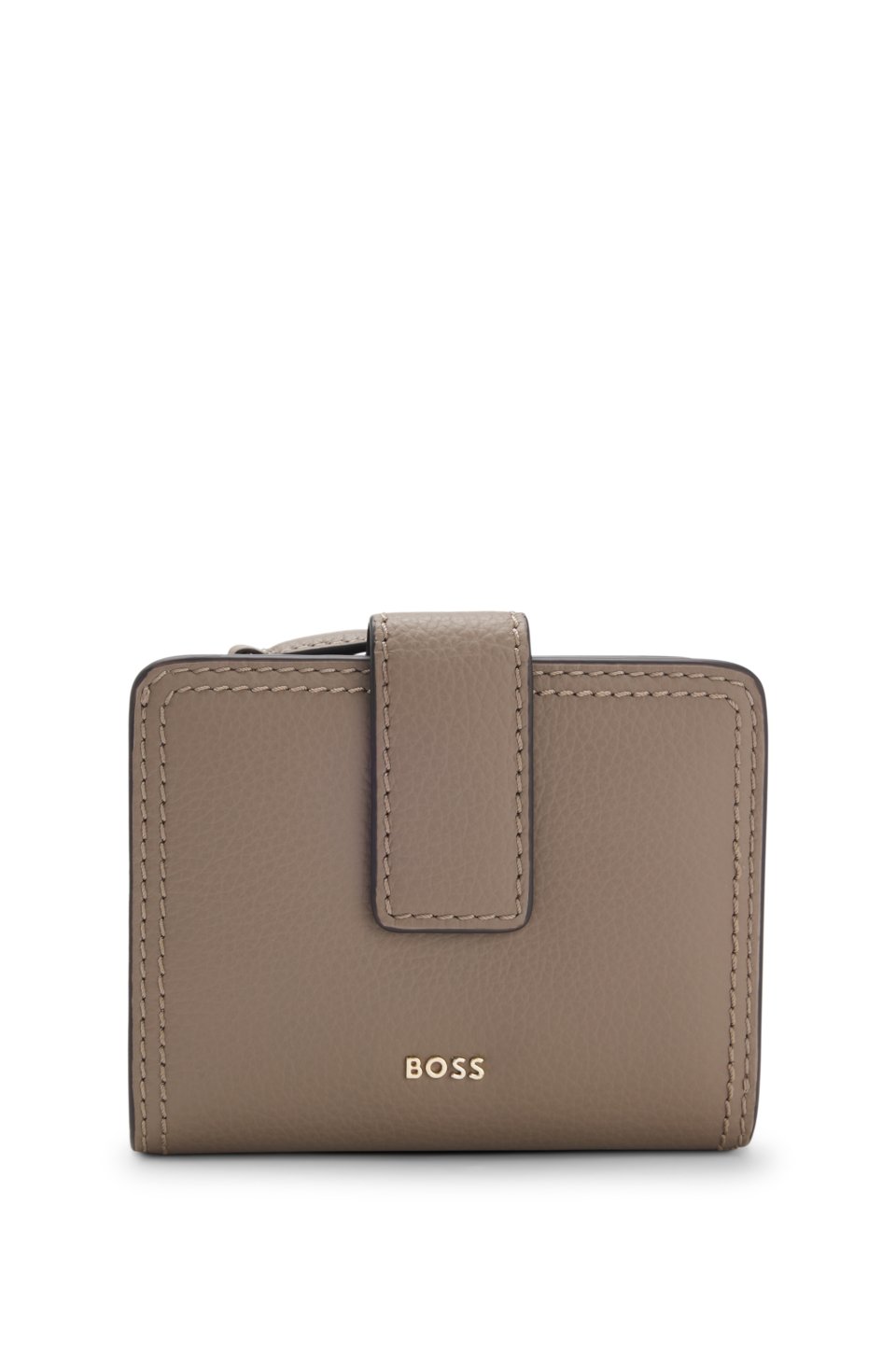 Leather wallet with logo lettering