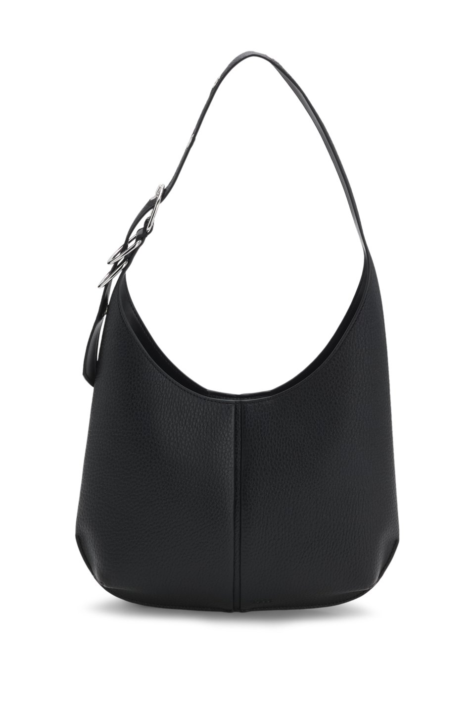 Faux-leather hobo bag with embossed logo