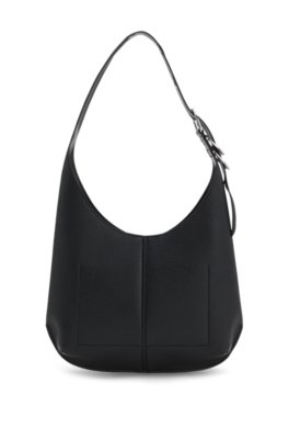 Boss Faux-leather hobo bag with embossed logo axelremsväskor dam – bild 3