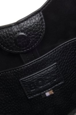 Boss Faux-leather hobo bag with embossed logo axelremsväskor dam – bild 5