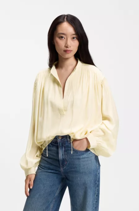Chemisier Oversize en tissu léger orné de détails froncés