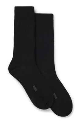 Two-pack of regular-length ribbed socks, Black