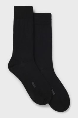 Two-pack of regular-length ribbed socks, Black
