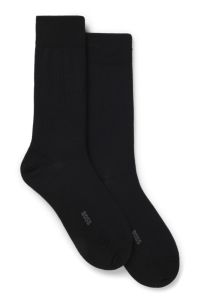 Two-pack of regular-length ribbed socks, Black