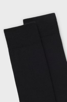 Two-pack of regular-length ribbed socks, Black