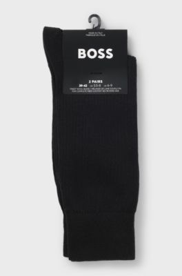 Two-pack of regular-length ribbed socks, Black