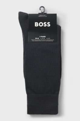 Two-pack of regular-length ribbed socks, Dark Grey