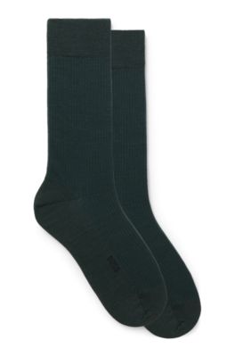 Two-pack of regular-length ribbed socks, Light Green