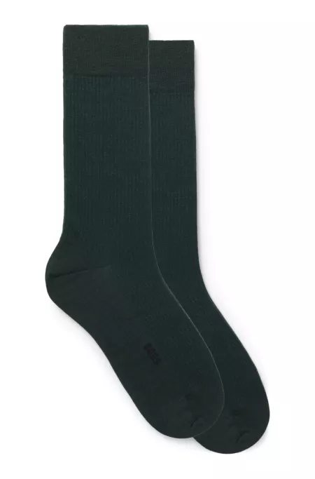 Lot de deux paires de chaussettes mi-mollet côtelées