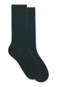 Two-pack of regular-length ribbed socks, Light Green