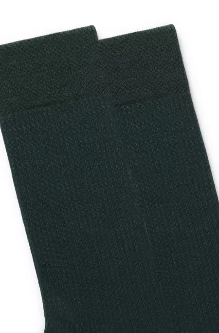 Lot de deux paires de chaussettes mi-mollet côtelées