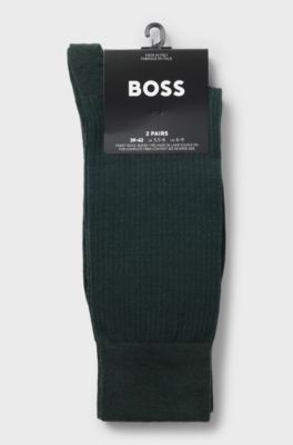 Two-pack of regular-length ribbed socks, Light Green
