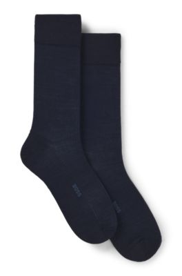 Two-pack of regular-length ribbed socks, Dark Blue