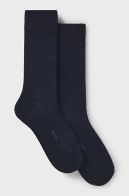 Two-pack of regular-length ribbed socks, Dark Blue