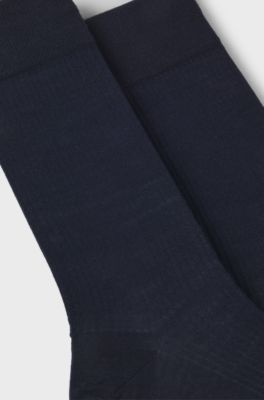 Calze ad altezza regolare con lavorazione a coste in confezione da due, Blu scuro