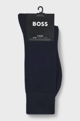 Two-pack of regular-length ribbed socks, Dark Blue