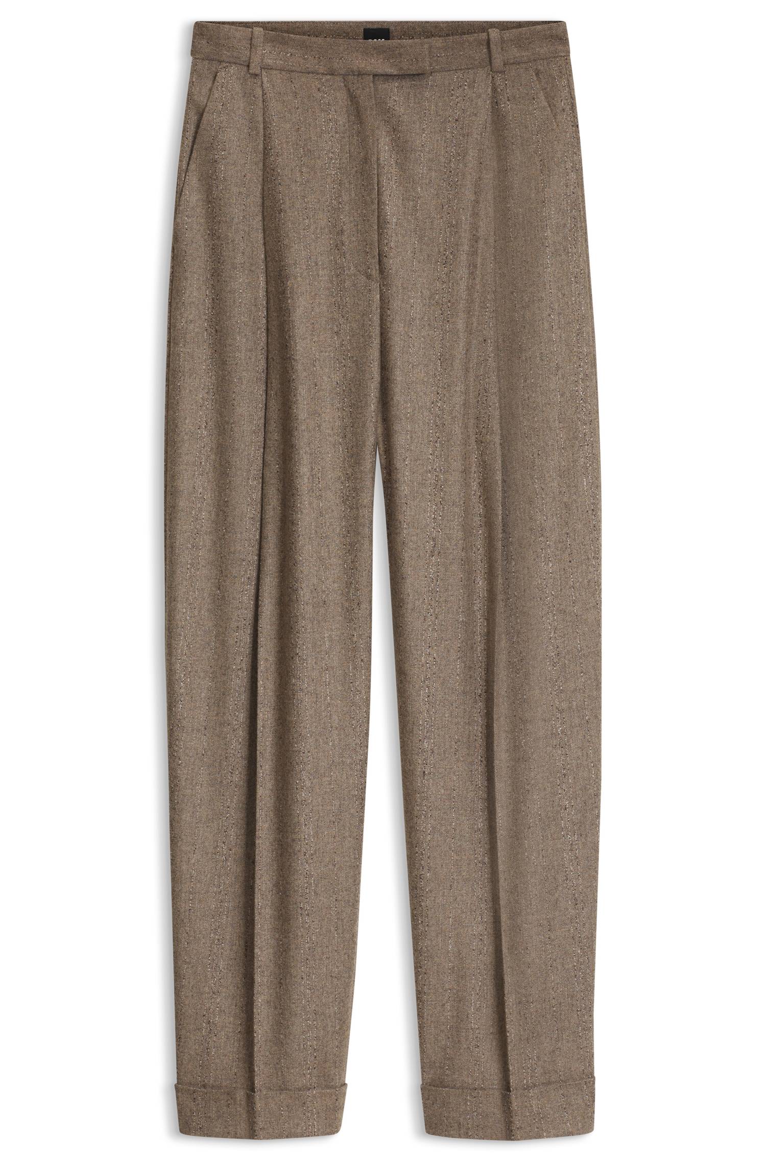 Boss Relaxed-fit trousers in textured stretch fabric byxor dam – bild 4