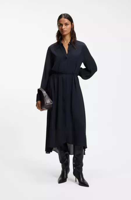 Robe-chemise en crêpe de Chine